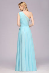 Chic Hi-Lo One Shoulder Ruffle Affordable Bridesmaid Dress Affordable-27dress